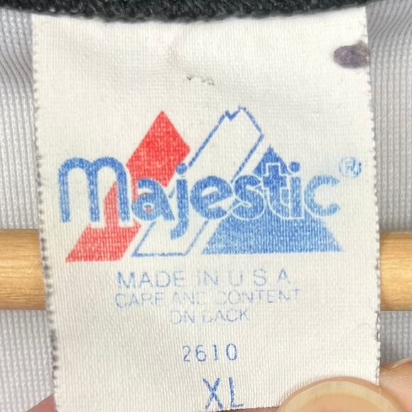 Majestic Referee Officials Jersey Shirt XL Black White Striped Vintage Sports - Picture 7 of 8